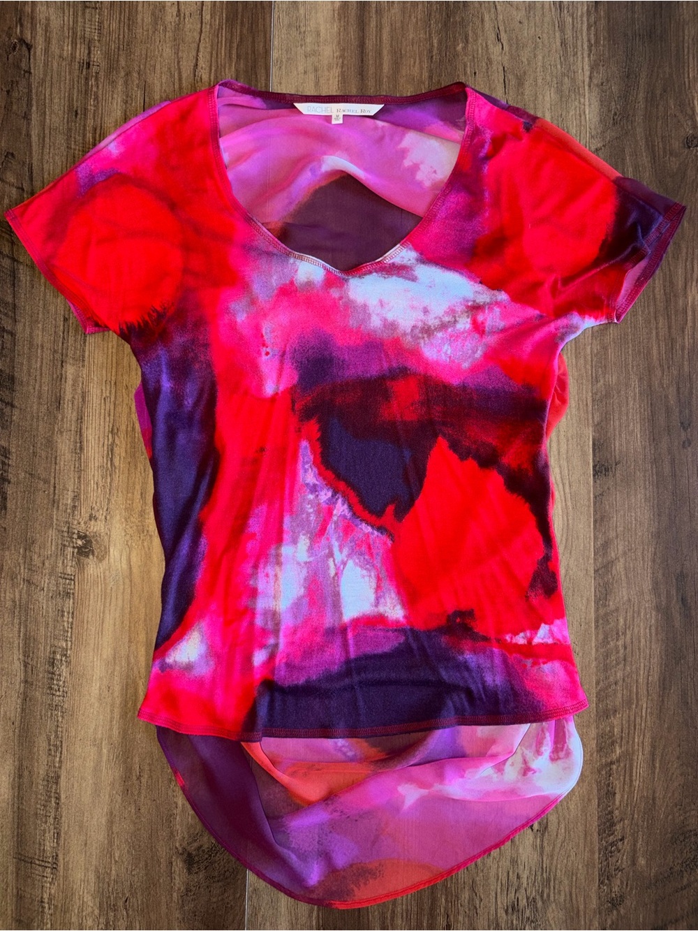 Rachel Rachel Roy High-Low Blouse | Size Medium | Sheer Floral Top